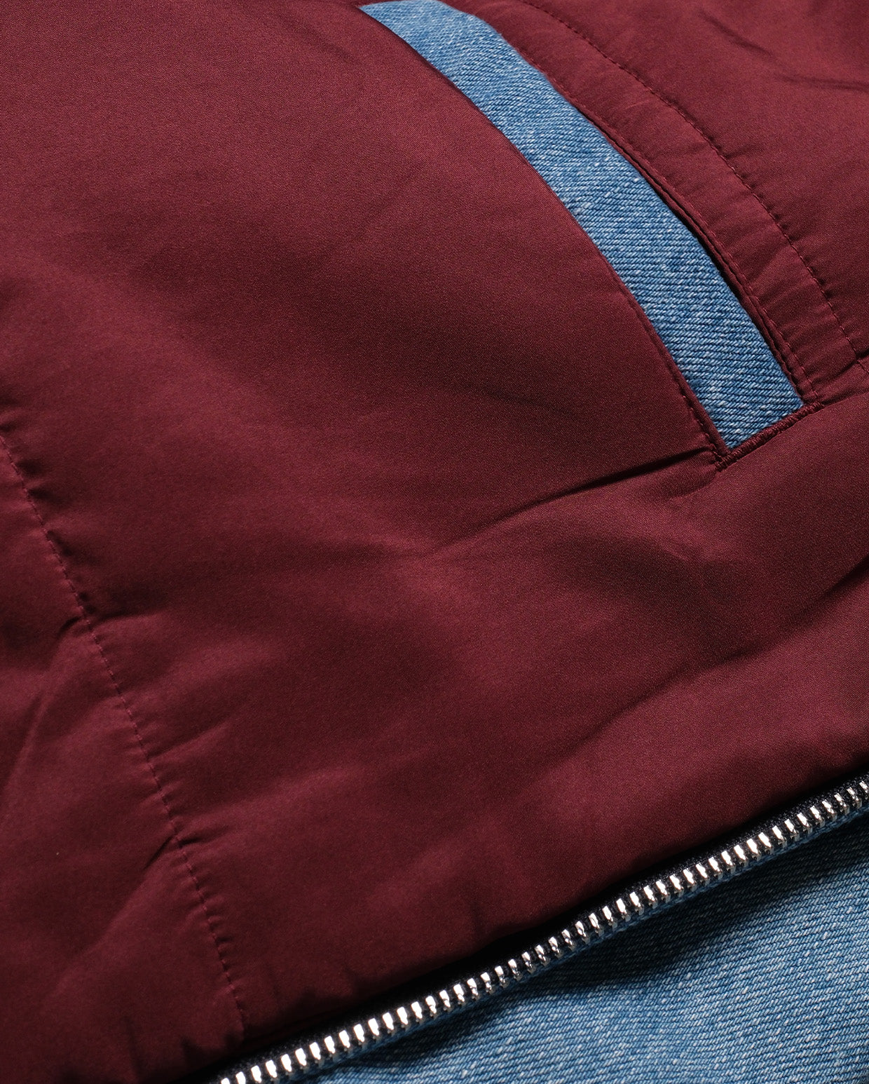 Denim padded bomber