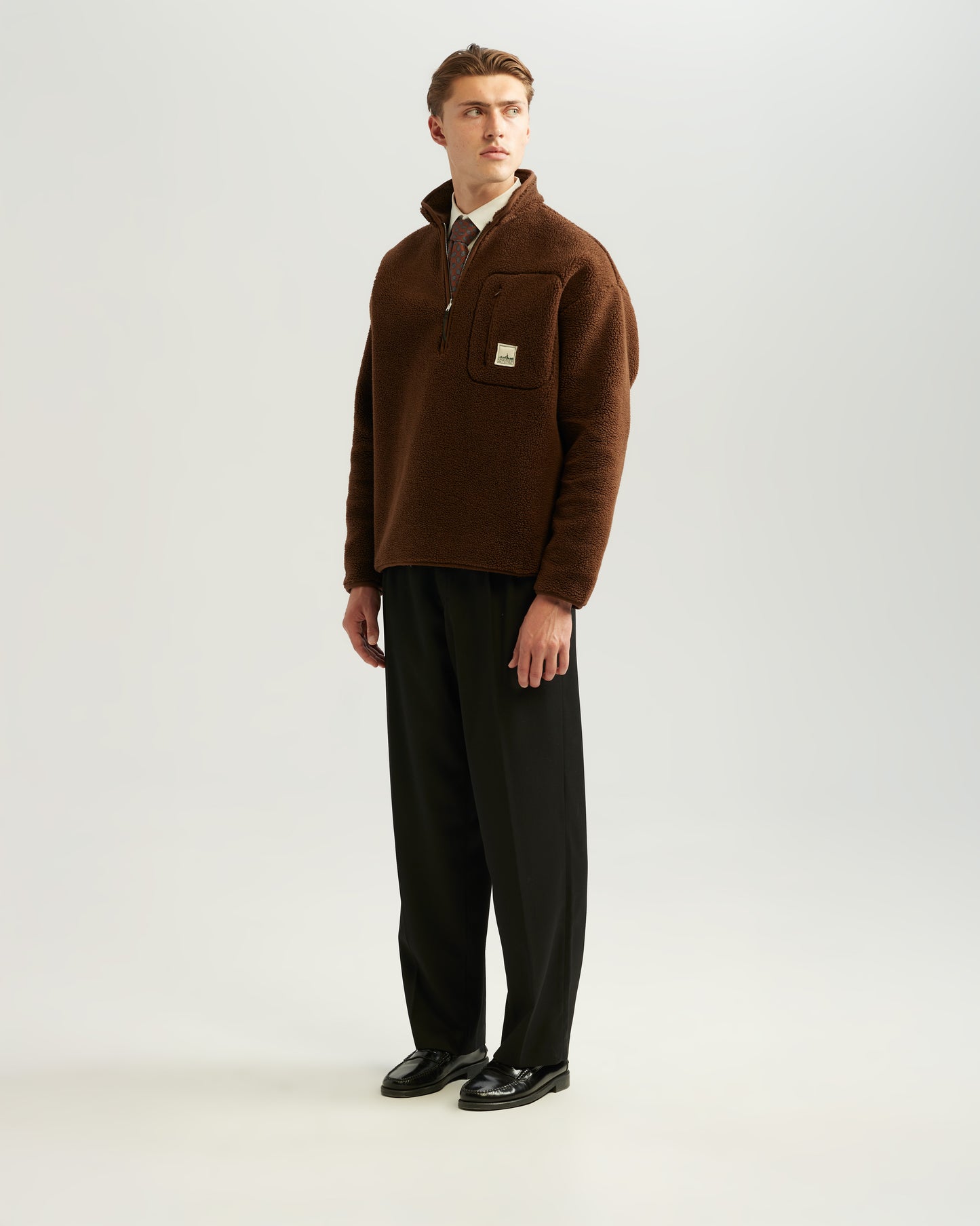 Fleece Half-Zip Brown
