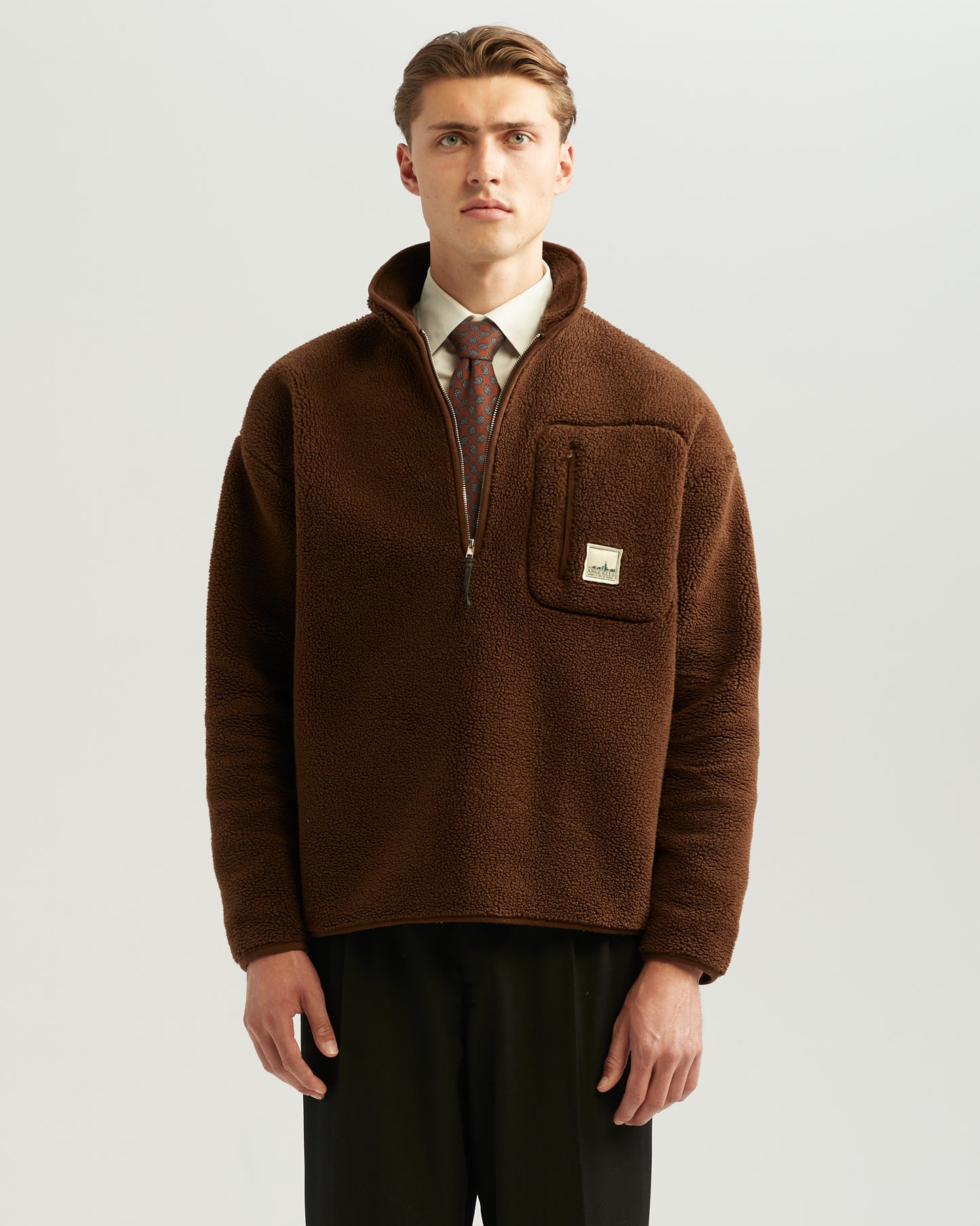 Fleece Half-Zip Brown