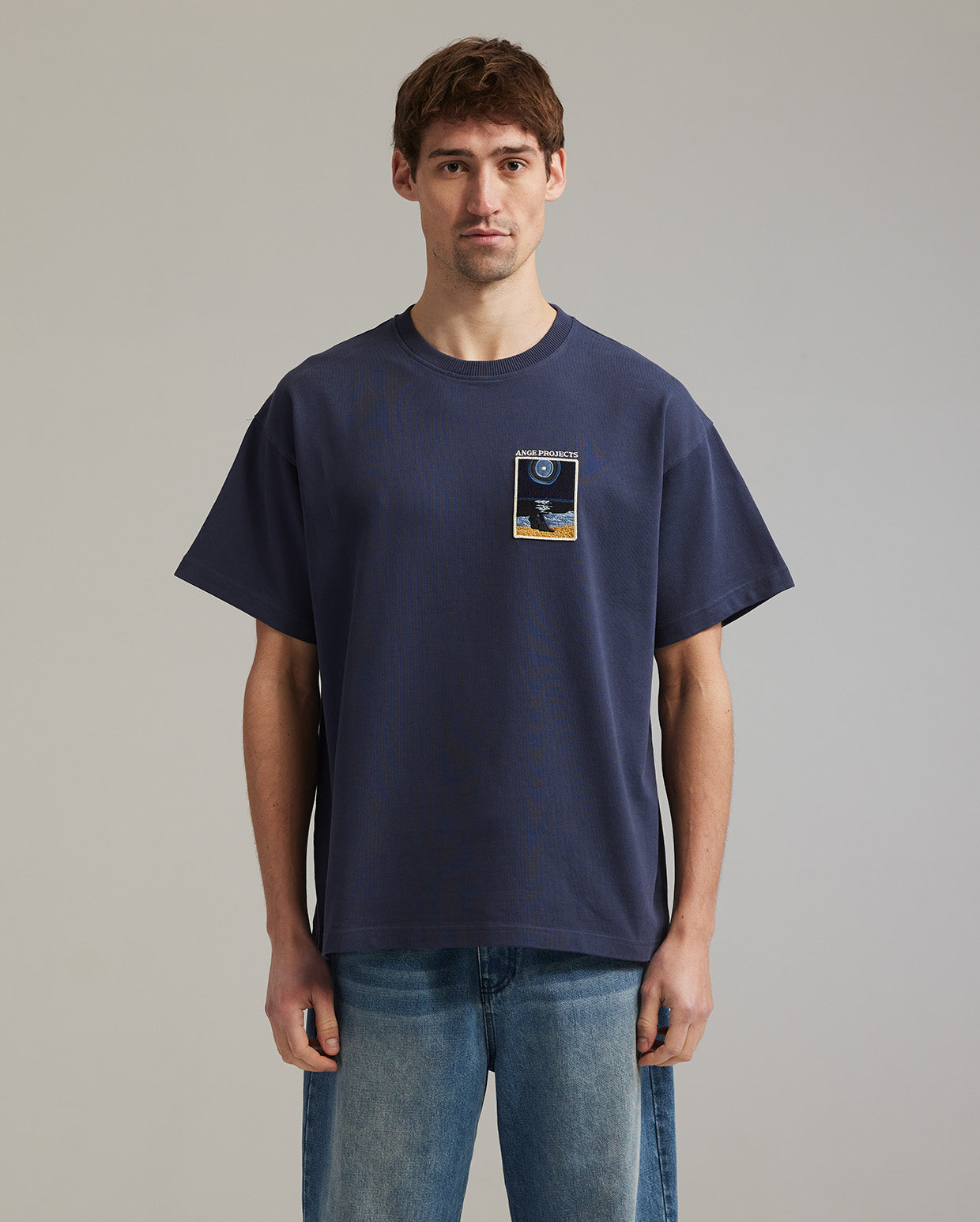 Night beach patch t-shirt navy