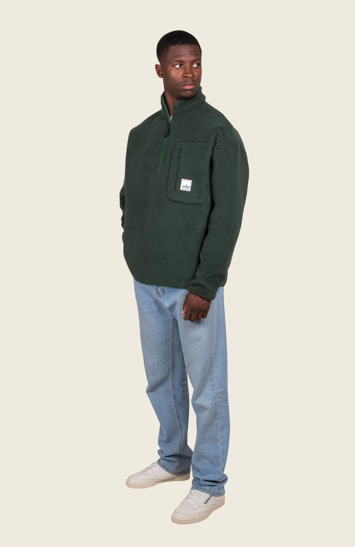 Club Quarter Zip Fleece Pull Over Green