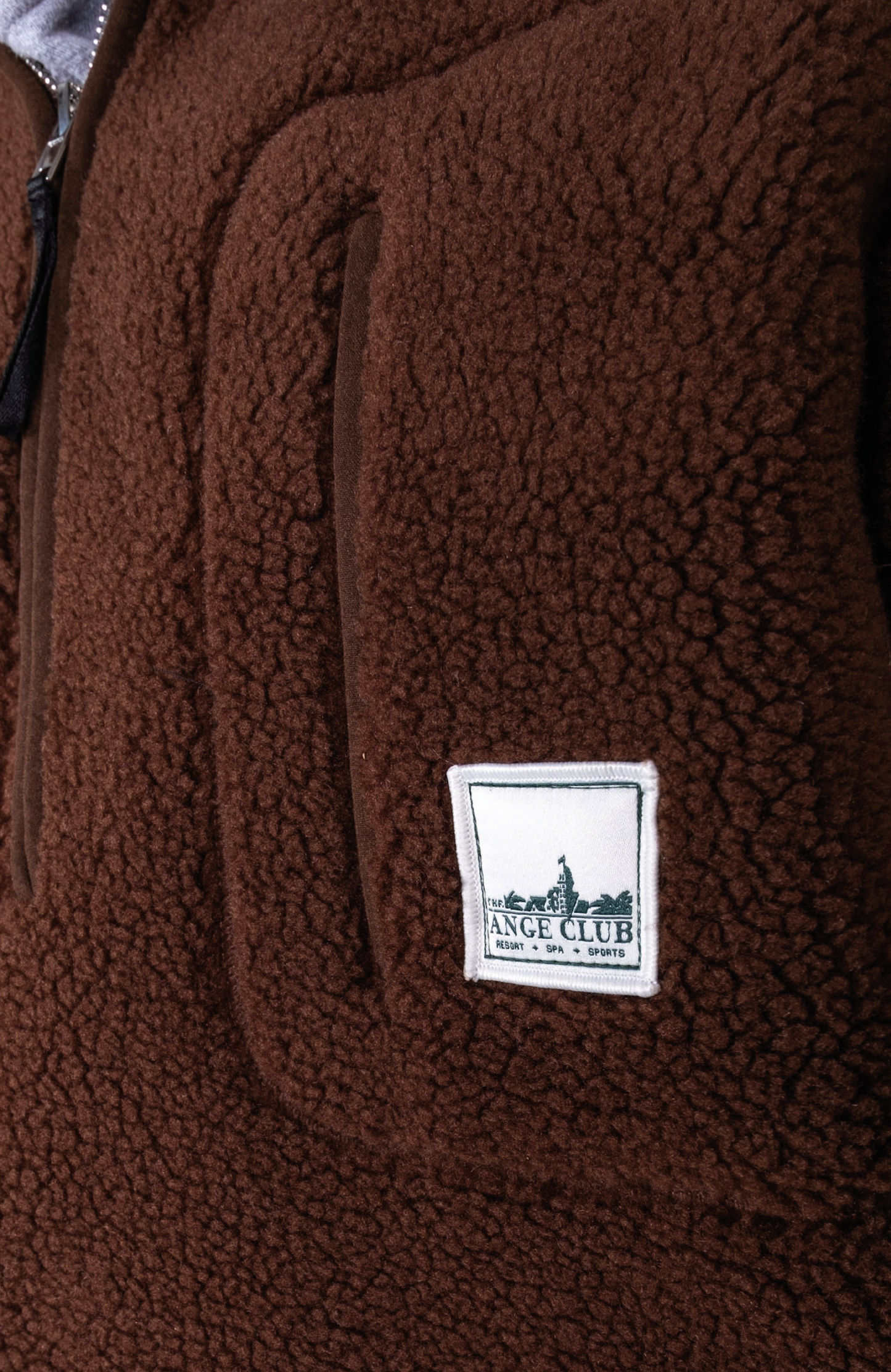 Club Quarter Zip Fleece Pull Over Brown
