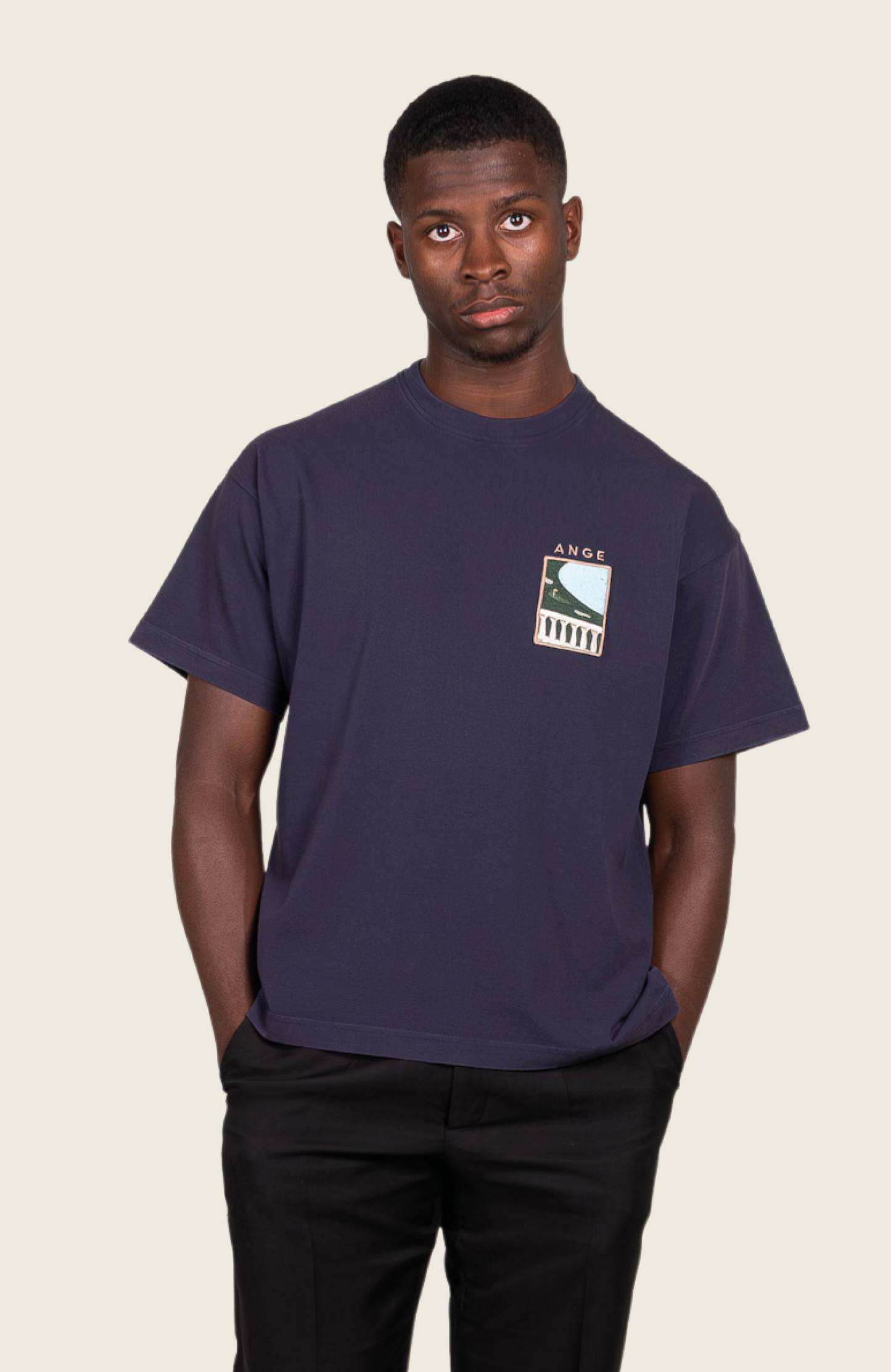 A View Patch T-shirt Washed Navy Blue