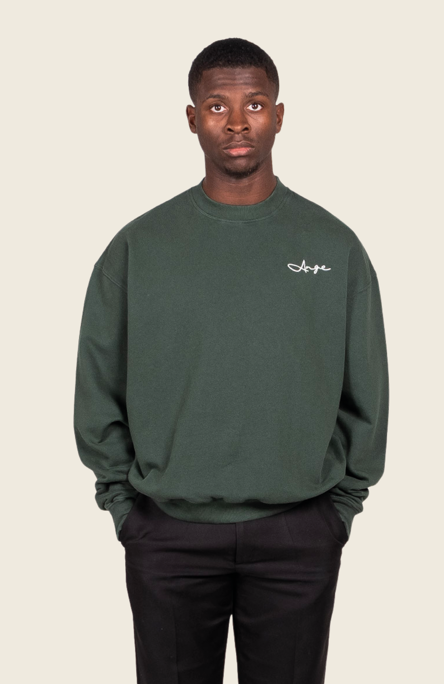Script Crewneck Green