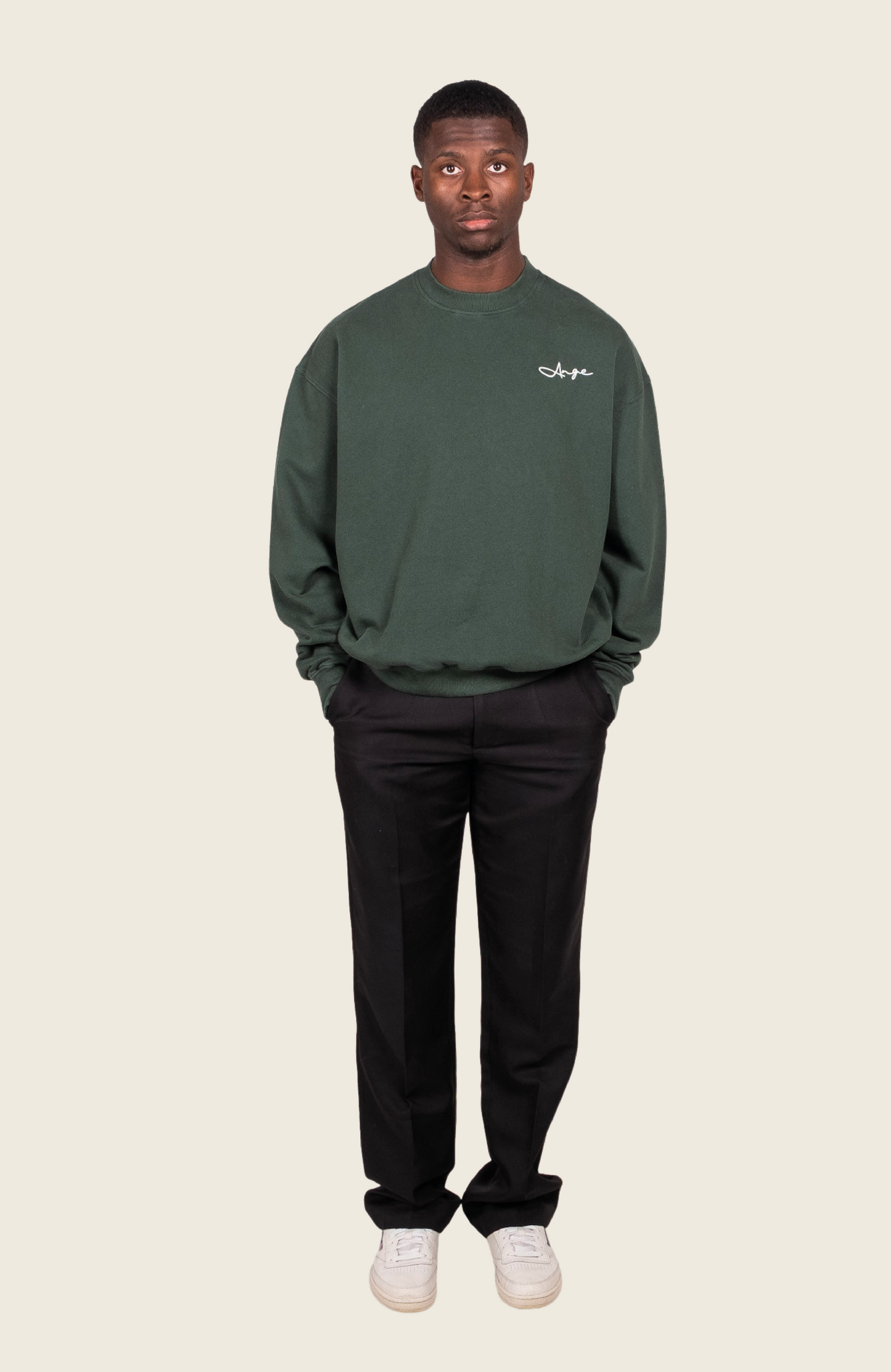 Script Crewneck Green