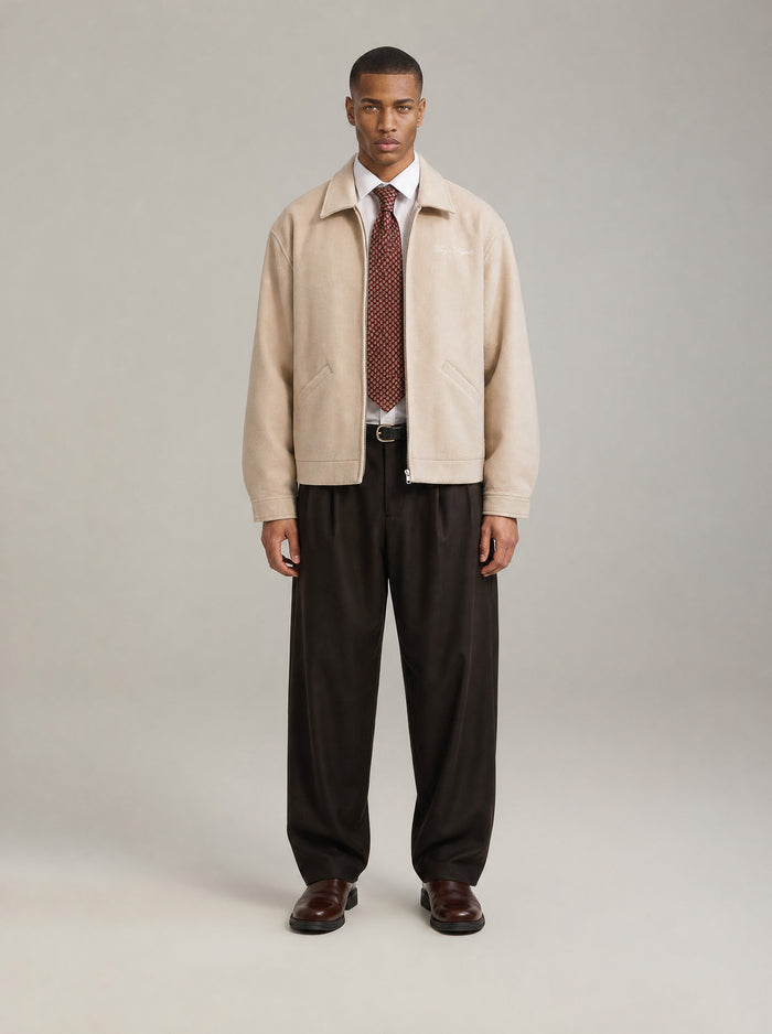 Boiled wool jacket ecru