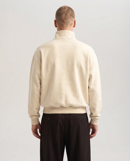 Zipped Roll-Neck Sweater Oatmeal