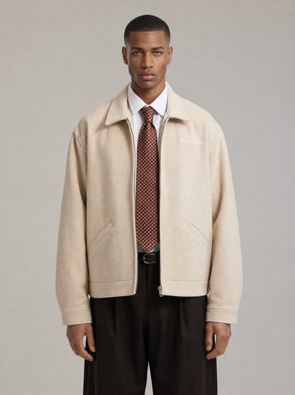 Boiled wool jacket ecru