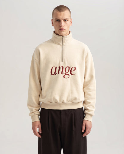 Zipped Roll-Neck Sweater Oatmeal