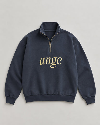 Zipped Roll-Neck Sweater Navy