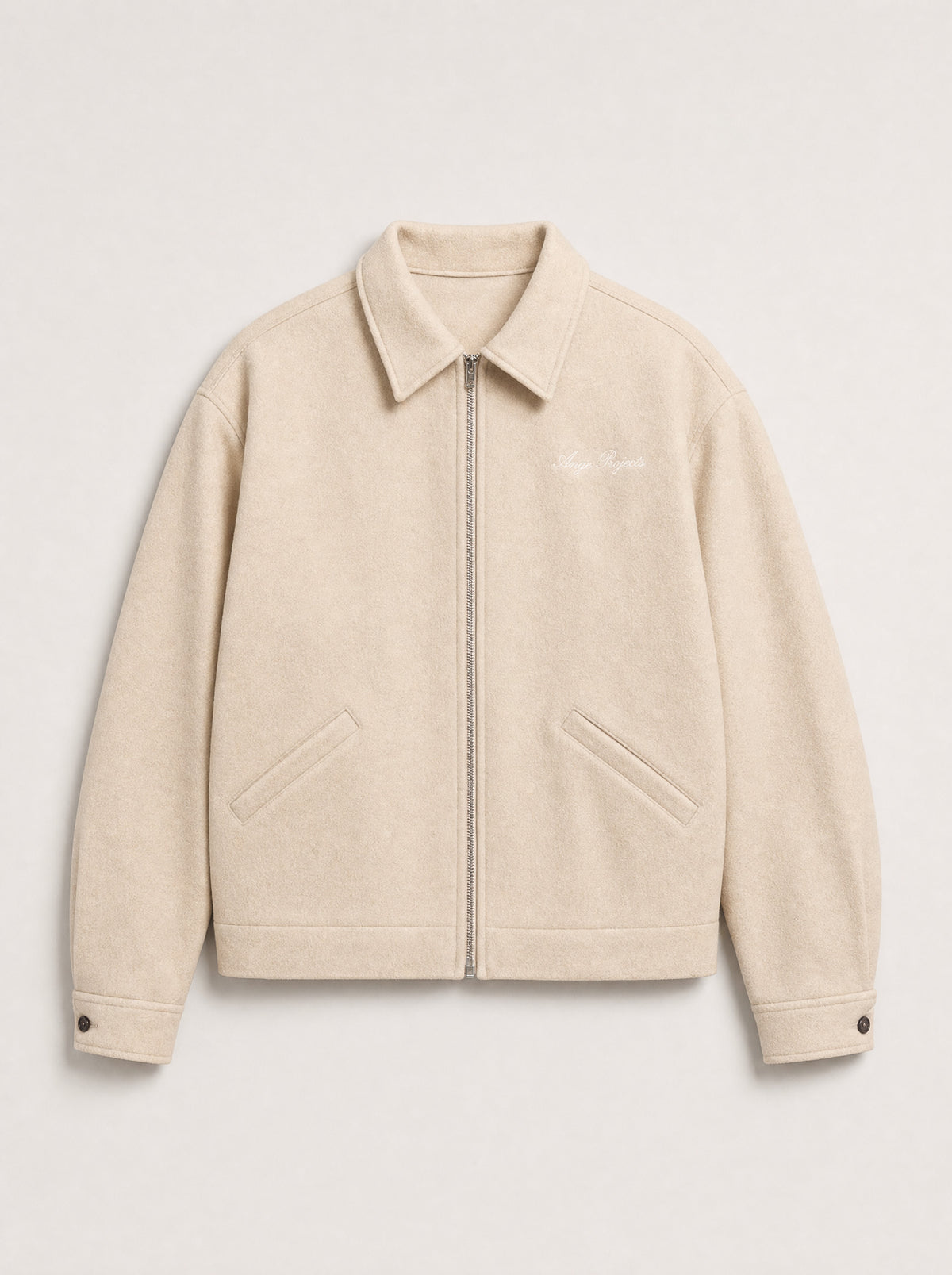 Boiled wool jacket ecru