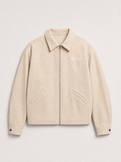 Boiled wool jacket ecru