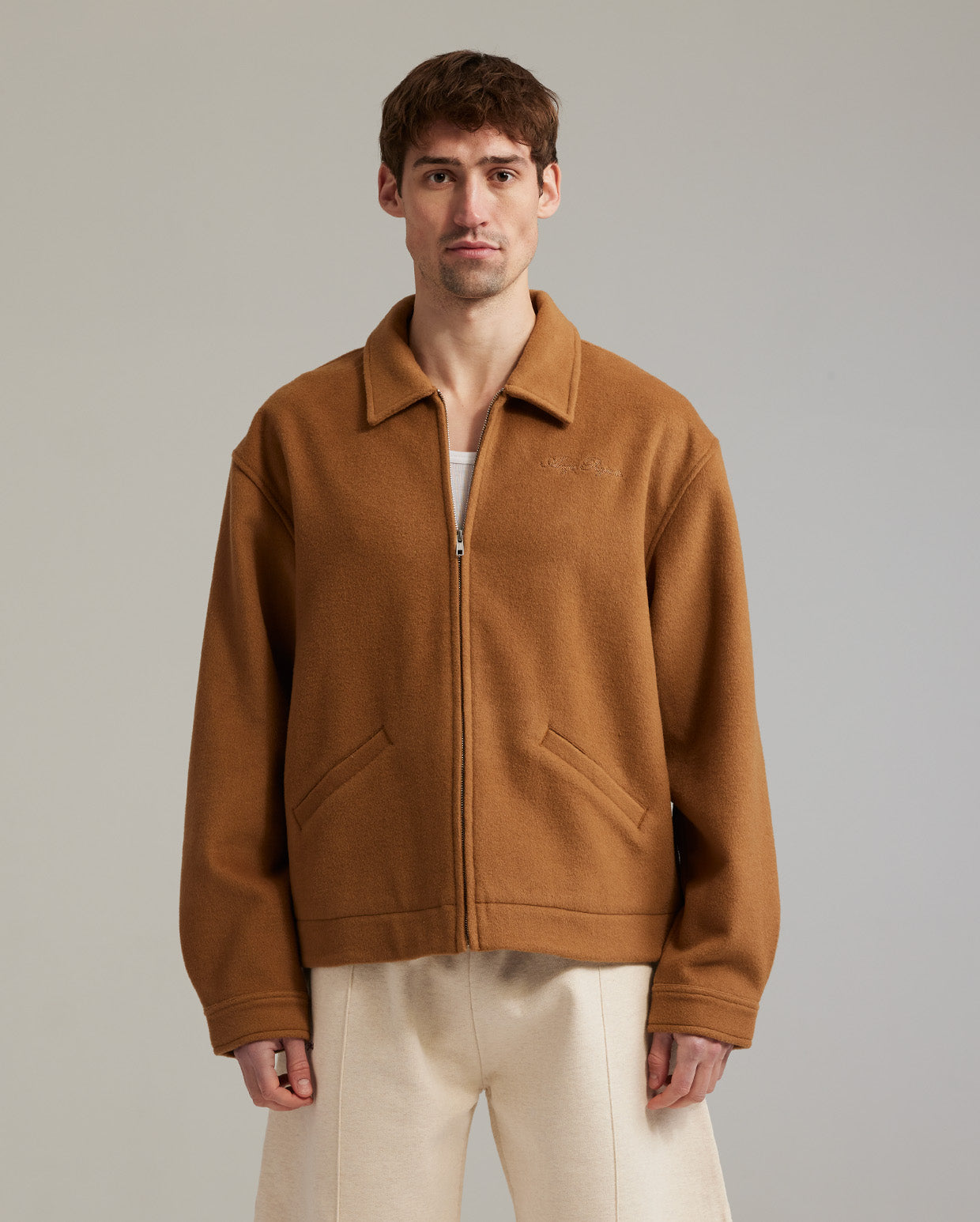 Boiled wool jacket bourbon
