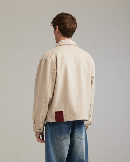 Boiled wool jacket ecru