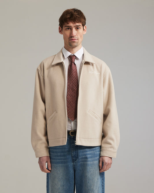 Boiled wool jacket ecru