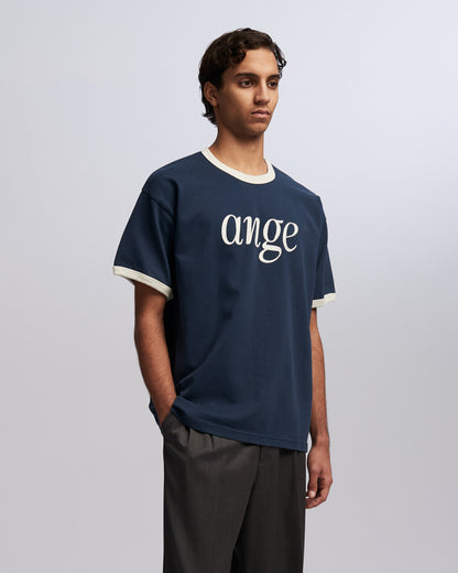 Logo Ringer T-shirt Navy/Ecru