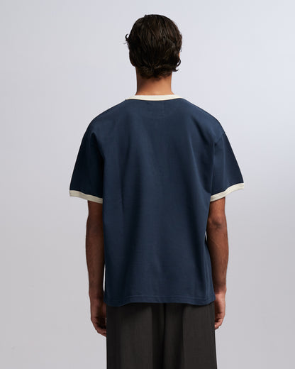 Logo Ringer T-shirt Navy/Ecru