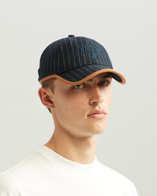 Pinstripe Wool Blend Cap
