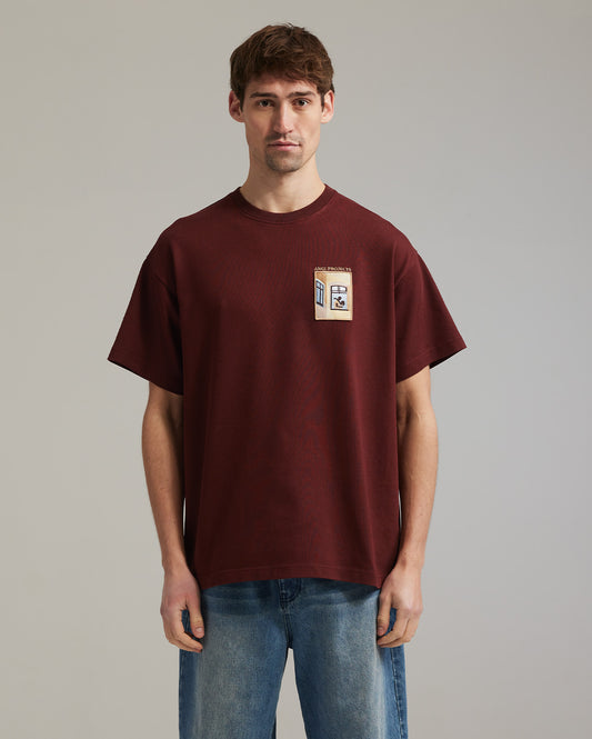 Day window patch t-shirt bordeaux