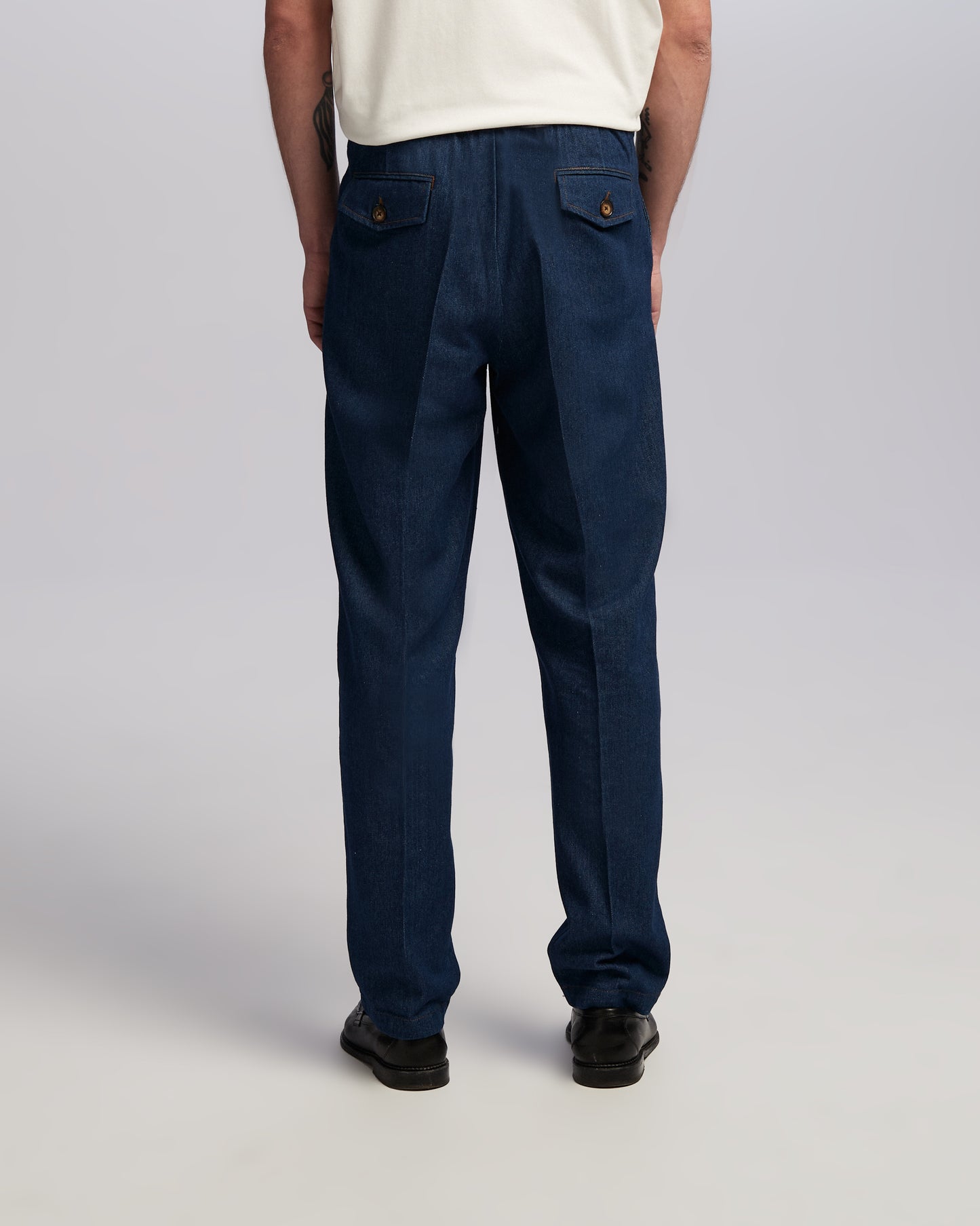 Pleated Denim Trousers