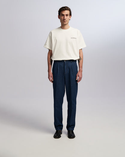 Pleated Denim Trousers