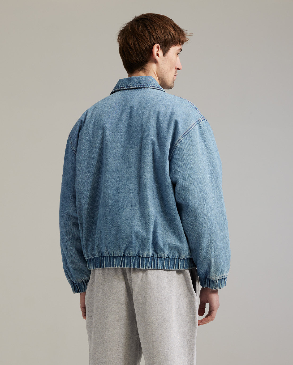 Denim padded bomber