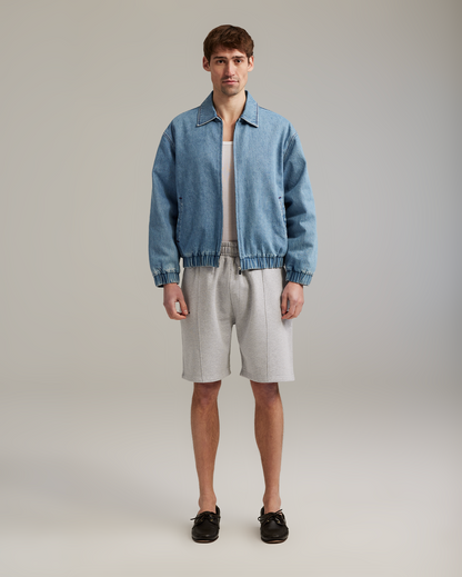 Denim padded bomber