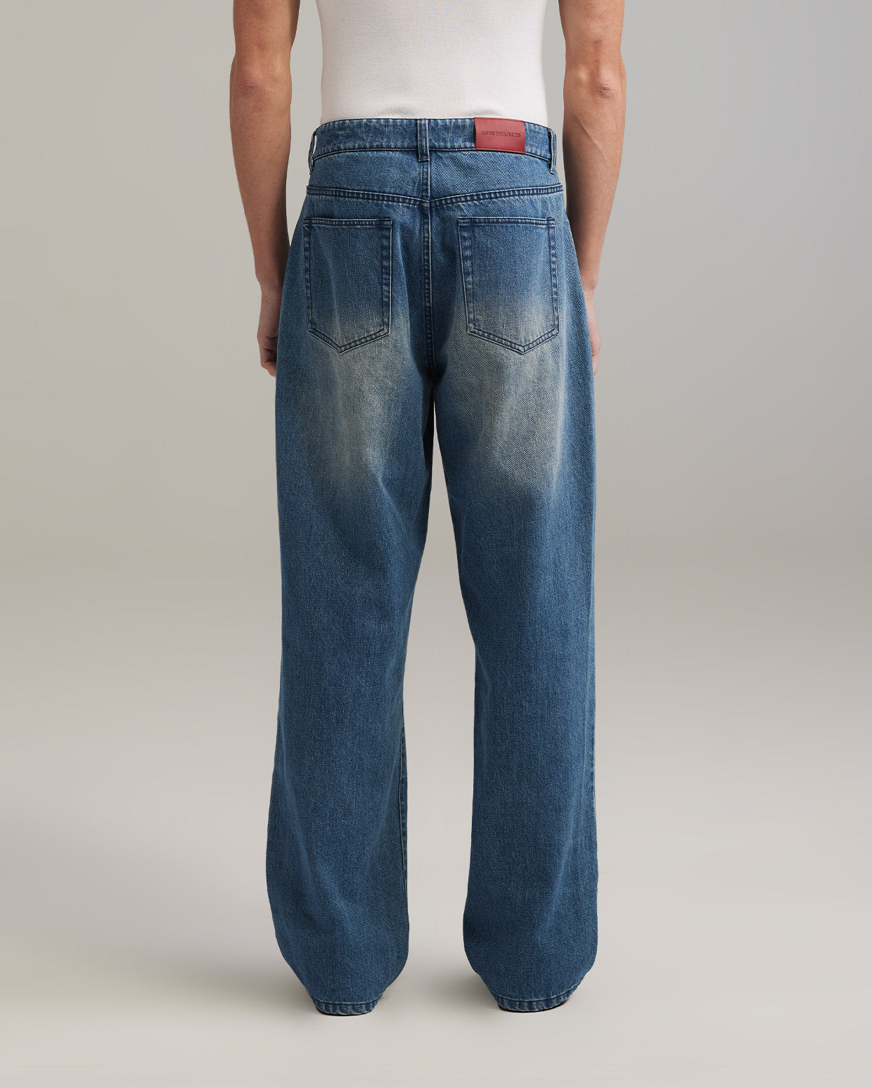 Straight denim trousers