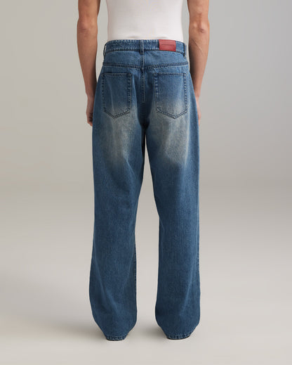 Straight denim trousers