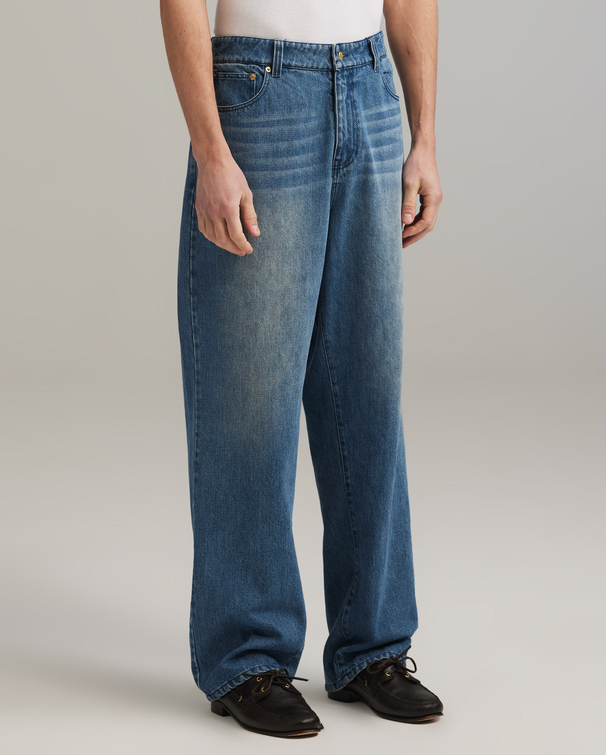Straight denim trousers