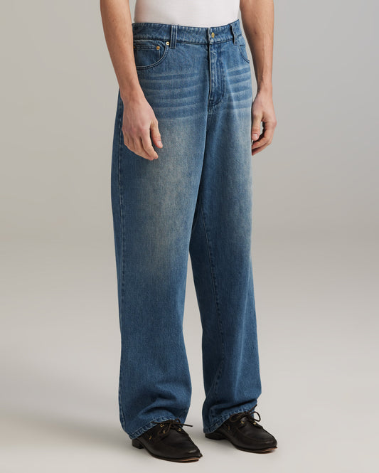 Straight denim trousers