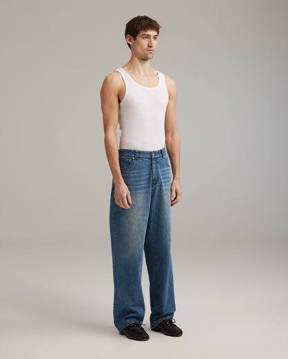Straight denim trousers