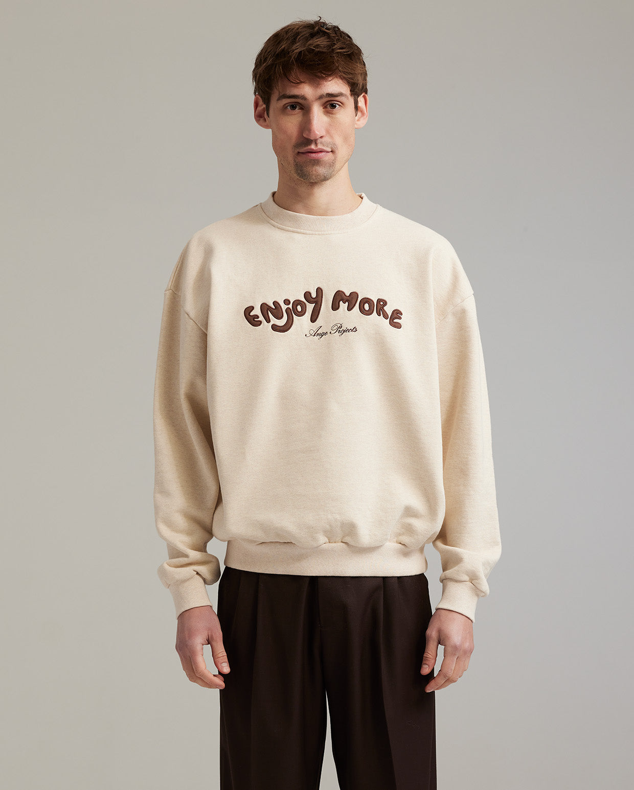 Enjoy more crewneck oatmeal melange