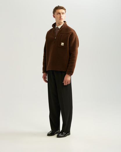 Fleece Half-Zip Brown