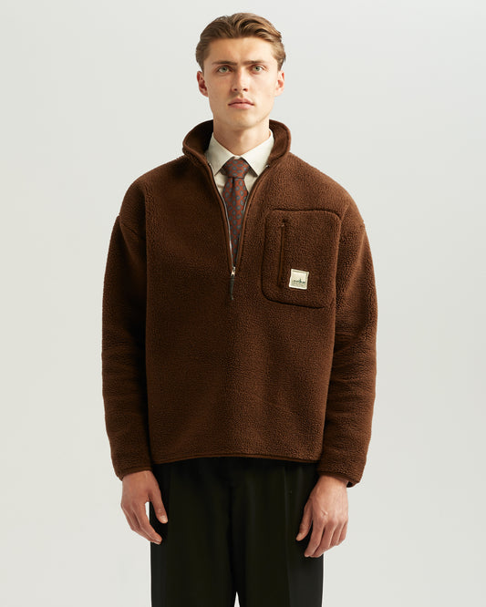 Fleece Half-Zip Brown