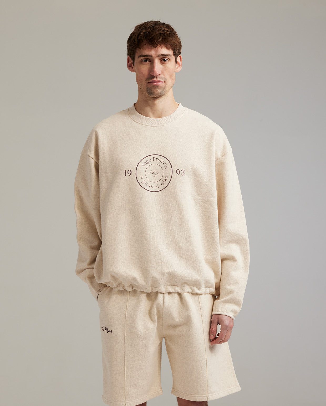 GOW shield adjustable crewneck oatmeal melange