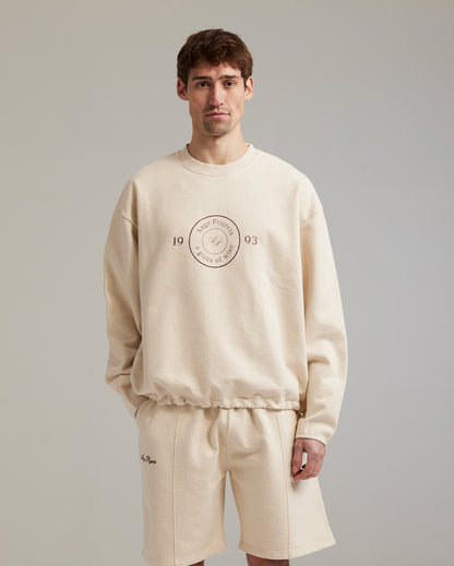 GOW shield adjustable crewneck oatmeal melange
