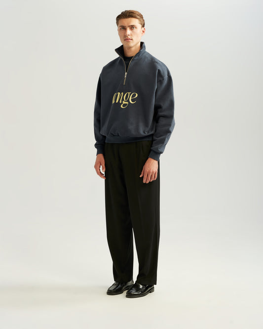 Zipped Roll-Neck Sweater Navy
