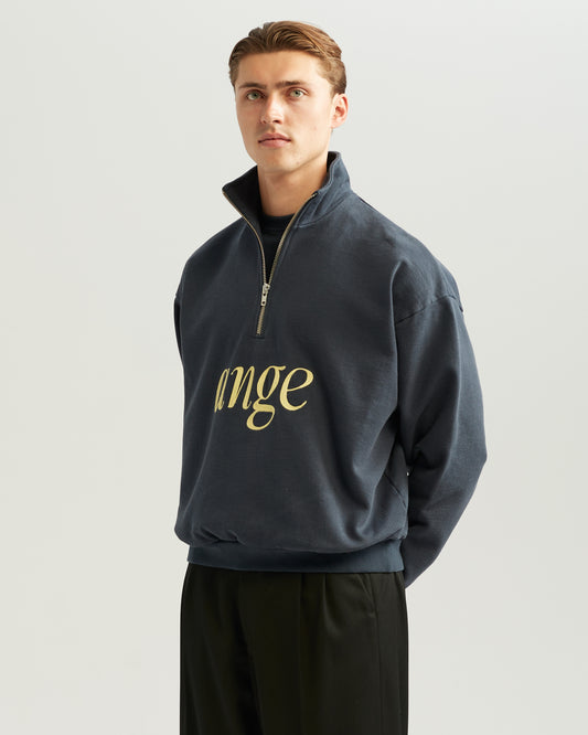 Zipped Roll-Neck Sweater Navy