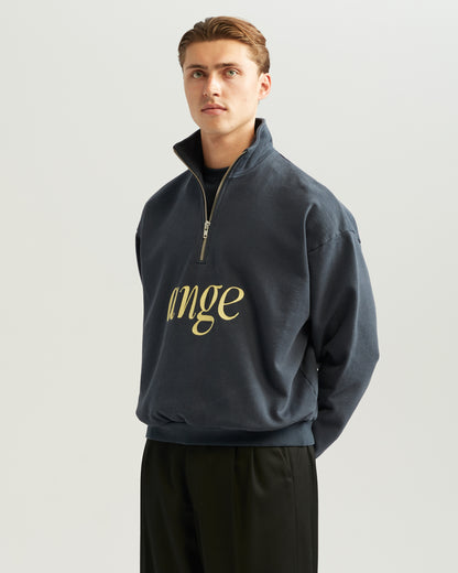 Zipped Roll-Neck Sweater Navy
