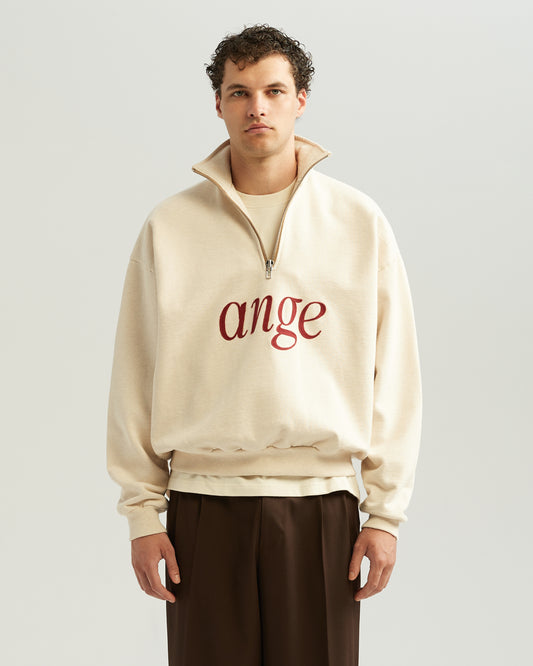 Zipped Roll-Neck Sweater Oatmeal