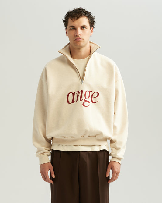 Zipped Roll-Neck Sweater Oatmeal