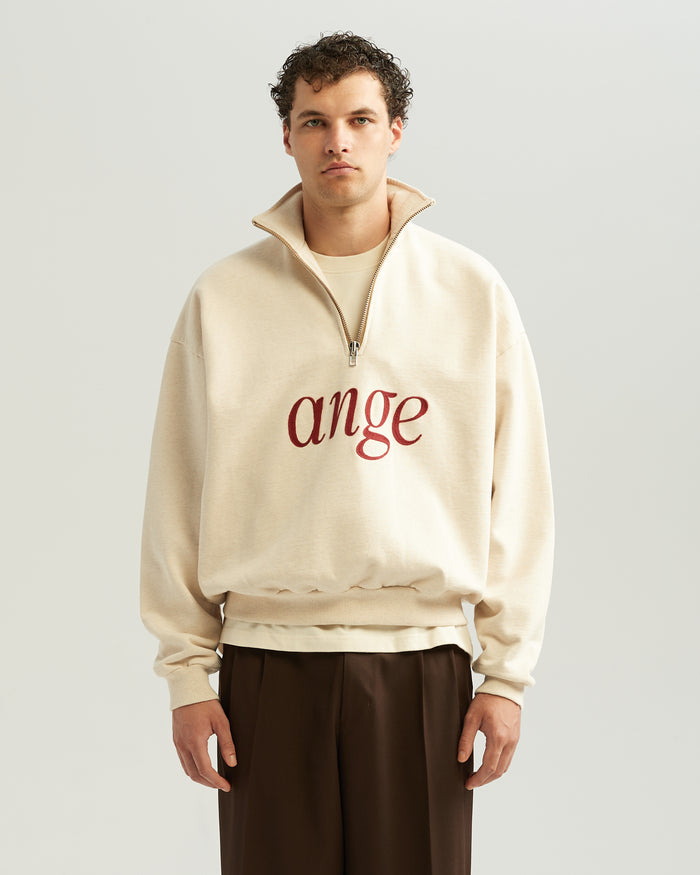 Zipped Roll-Neck Sweater Oatmeal
