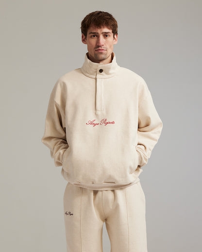Button script rollneck oatmeal melange