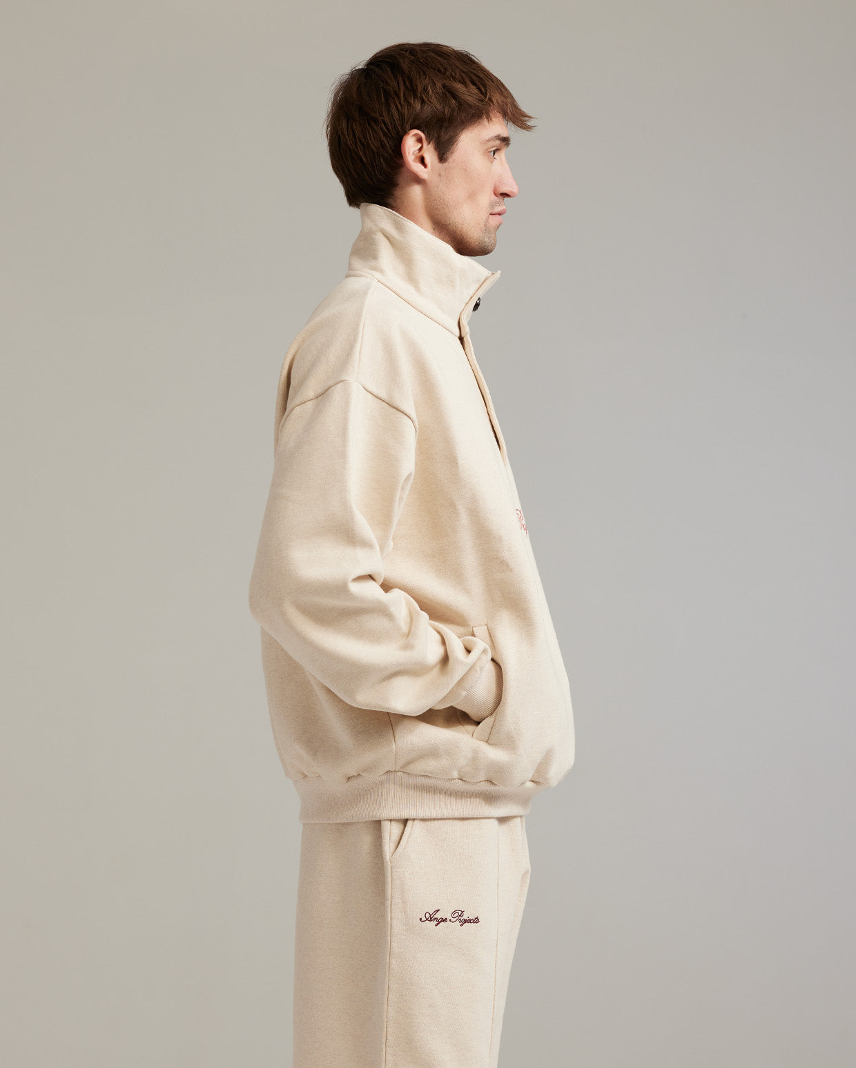 Button script rollneck oatmeal melange
