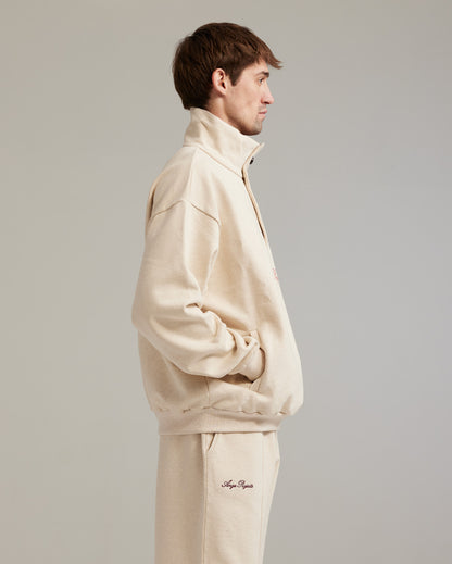 Button script rollneck oatmeal melange