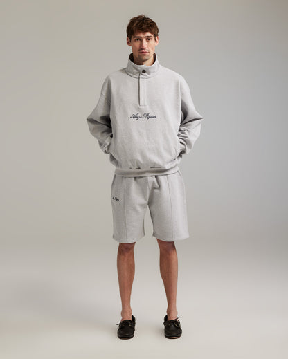 Button script rollneck heather grey