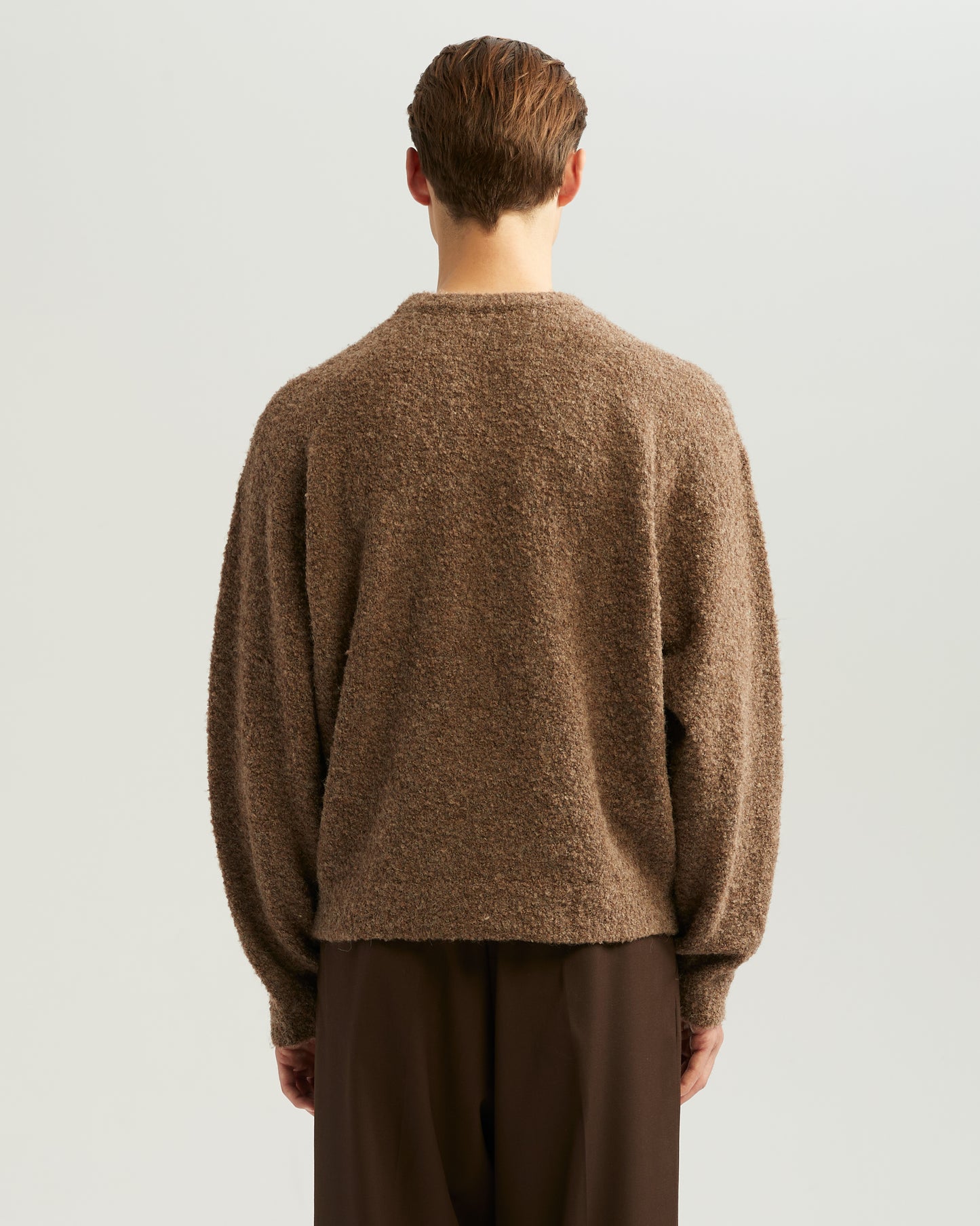 Boucle Knit Sweater Brown