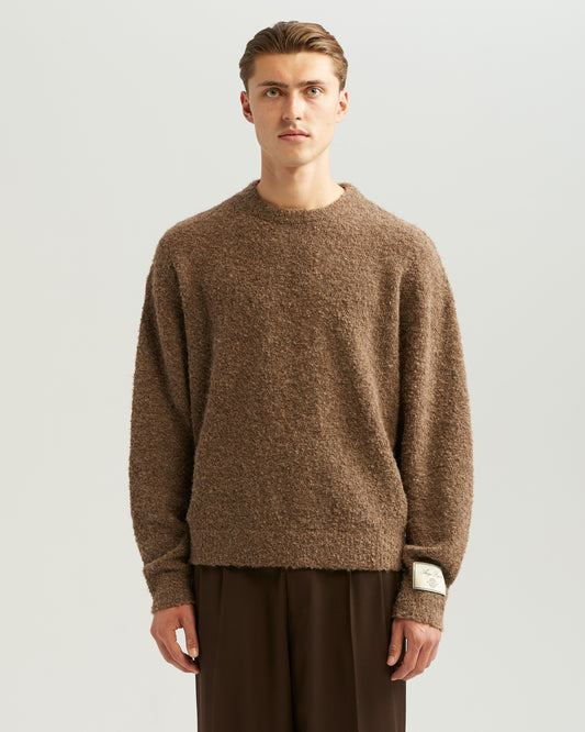 Boucle Knit Sweater Brown