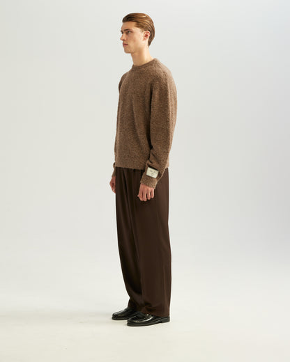 Boucle Knit Sweater Brown